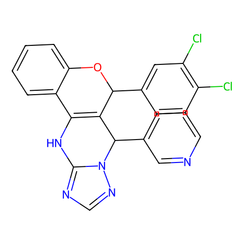 C23H15Cl2N5O structure