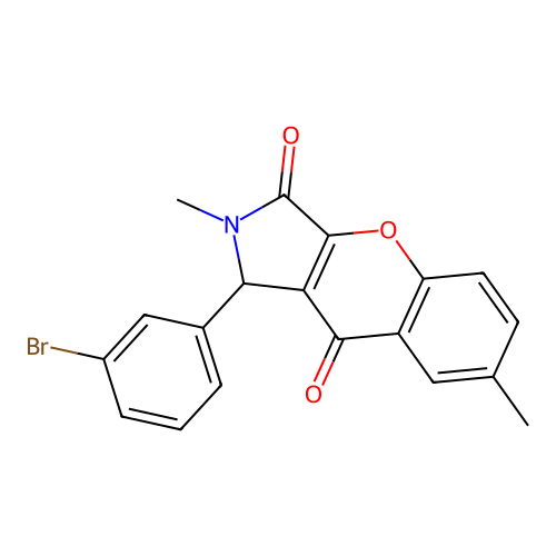 1-(3-bromophenyl)-2,7-dimethyl-1H-chromeno[2,3-c]pyrrole-3,9-dione structure