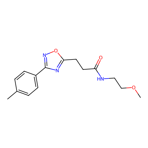 N-(2-methoxyethyl)-3-[3-(4-methylphenyl)-1,2,4-oxadiazol-5-yl]propanamide structure