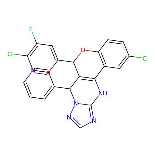 C23H14Cl2FN5O structure