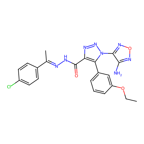 C21H19ClN8O3 structure