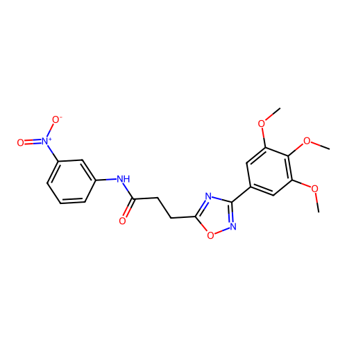 N-(3-nitrophenyl)-3-[3-(3,4,5-trimethoxyphenyl)-1,2,4-oxadiazol-5-yl]propanamide structure
