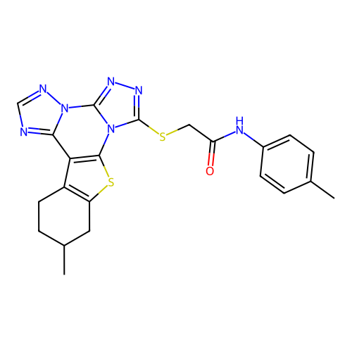 C22H21N7OS2 structure