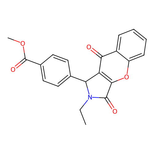 methyl 4-(2-ethyl-3,9-dioxo-1,2,3,9-tetrahydrochromeno[2,3-c]pyrrol-1-yl)benzoate structure
