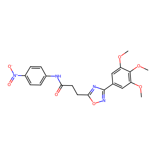 N-(4-nitrophenyl)-3-[3-(3,4,5-trimethoxyphenyl)-1,2,4-oxadiazol-5-yl]propanamide structure