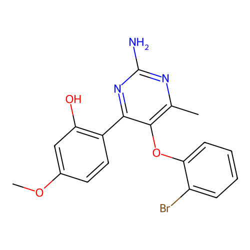 2-[2-Amino-5-(2-bromophenoxy)-6-methylpyrimidin-4-yl]-5-methoxyphenol structure