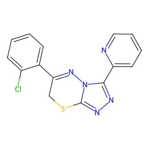 6-(2-chlorophenyl)-3-(pyridin-2-yl)-7H-[1,2,4]triazolo[3,4-b][1,3,4]thiadiazine structure