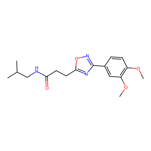 3-[3-(3,4-dimethoxyphenyl)-1,2,4-oxadiazol-5-yl]-N-(2-methylpropyl)propanamide structure