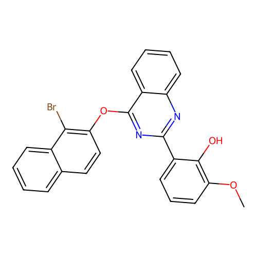 2-(4-((1-Bromonaphthalen-2-yl)oxy)quinazolin-2-yl)-6-methoxyphenol structure