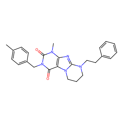 1-methyl-3-(4-methylbenzyl)-9-phenethyl-6,7,8,9-tetrahydropyrimido[2,1-f]purine-2,4(1H,3H)-dione structure