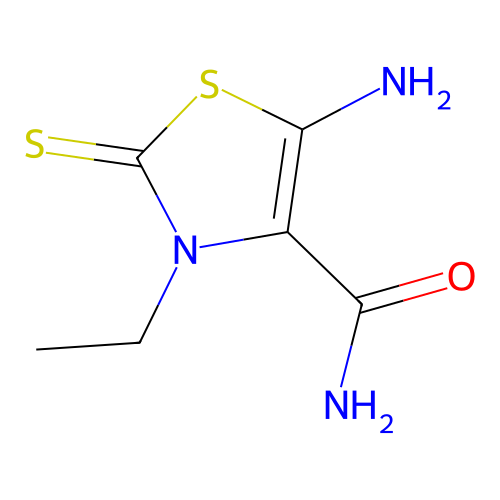 5-Amino-3-ethyl-2-thioxo-2,3-dihydro-1,3-thiazole-4-carboxamide structure