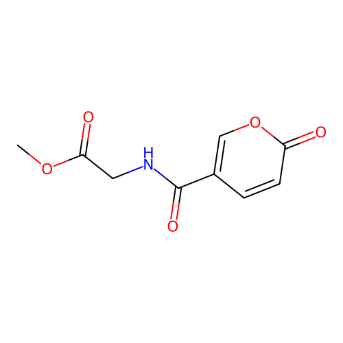 methyl 2-(2-oxo-2H-pyran-5-carboxamido)acetate structure