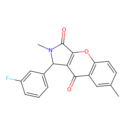 1-(3-Fluorophenyl)-2,7-dimethyl-1,2-dihydrochromeno[2,3-c]pyrrole-3,9-dione structure