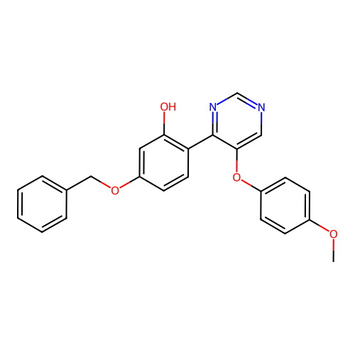 5-(Benzyloxy)-2-(5-(4-methoxyphenoxy)pyrimidin-4-yl)phenol structure