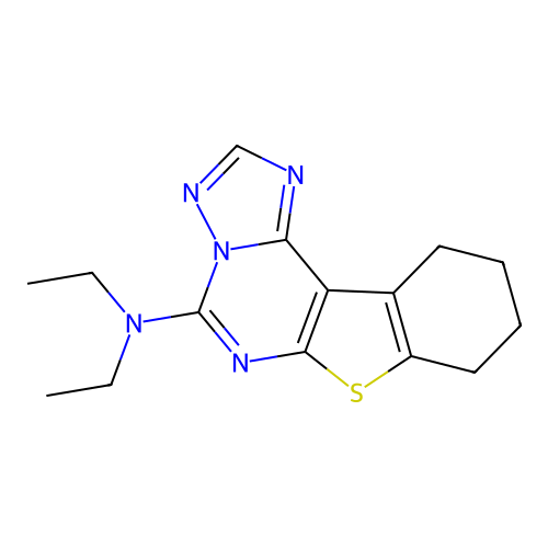 N,N-diethyl-8,9,10,11-tetrahydro[1]benzothieno[3,2-e][1,2,4]triazolo[1,5-c]pyrimidin-5-amine structure