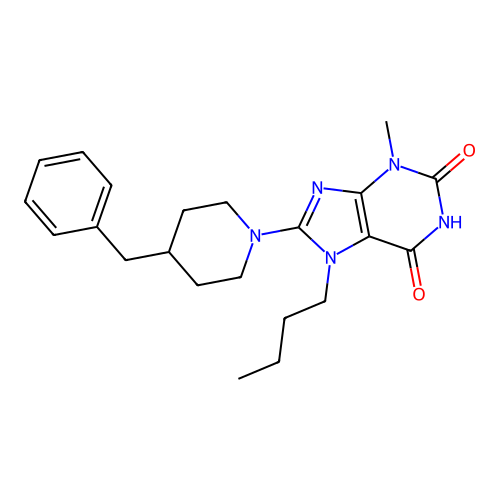 8-(4-Benzylpiperidin-1-yl)-7-butyl-3-methylpurine-2,6-dione structure