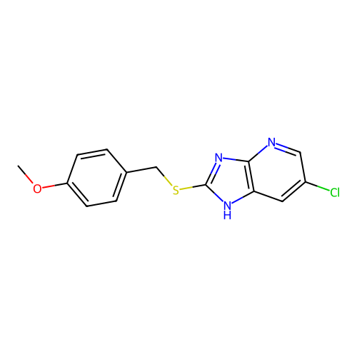 6-chloro-2-[(4-methoxybenzyl)sulfanyl]-3H-imidazo[4,5-b]pyridine structure