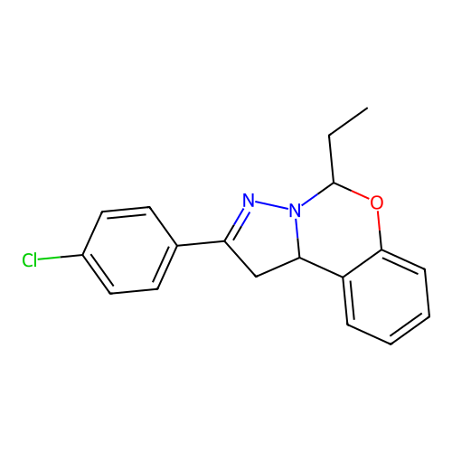 2-(4-Chlorophenyl)-5-ethyl-1,10b-dihydropyrazolo[1,5-c][1,3]benzoxazine structure