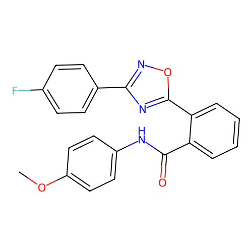 2-[3-(4-fluorophenyl)-1,2,4-oxadiazol-5-yl]-N-(4-methoxyphenyl)benzamide structure