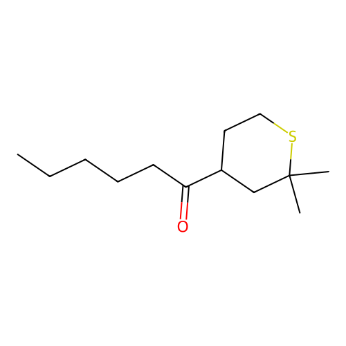 1-(2,2-dimethyltetrahydro-2H-thiopyran-4-yl)hexan-1-one structure