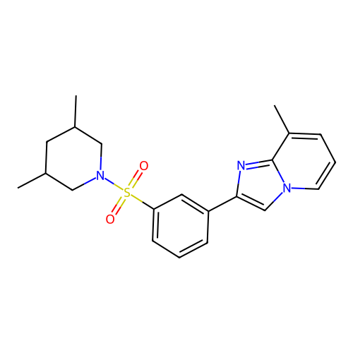 2-{3-[(3,5-dimethylpiperidin-1-yl)sulfonyl]phenyl}-8-methylimidazo[1,2-a]pyridine structure