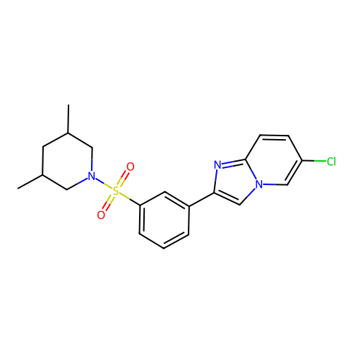 6-chloro-2-{3-[(3,5-dimethylpiperidin-1-yl)sulfonyl]phenyl}imidazo[1,2-a]pyridine structure