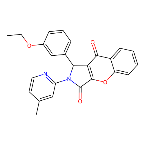 1-(3-ethoxyphenyl)-2-(4-methylpyridin-2-yl)-1,2-dihydrochromeno[2,3-c]pyrrole-3,9-dione structure