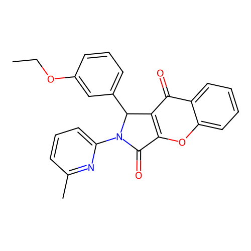 1-(3-ethoxyphenyl)-2-(6-methylpyridin-2-yl)-1,2-dihydrochromeno[2,3-c]pyrrole-3,9-dione structure