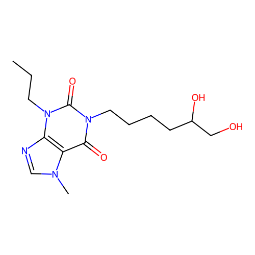 1-(5,6-Dihydroxyhexyl)-7-methyl-3-propyl-3,7-dihydro-1H-purine-2,6-dione structure