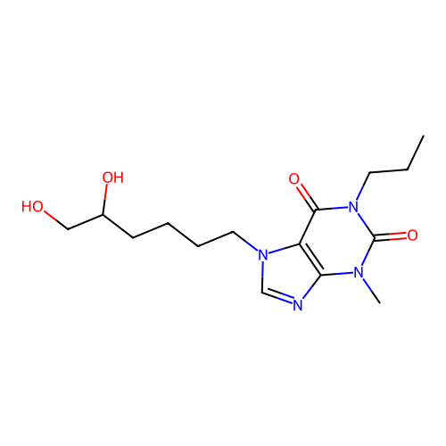 7-(5,6-Dihydroxyhexyl)-3-methyl-1-propyl-3,7-dihydro-1H-purine-2,6-dione structure