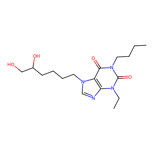 1-Butyl-7-(5,6-dihydroxyhexyl)-3-ethyl-3,7-dihydro-1H-purine-2,6-dione structure