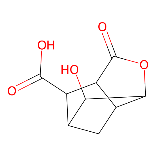 6-Hydroxy-2-oxohexahydro-2H-3,5-methanocyclopenta[b]furan-7-carboxylic acid structure