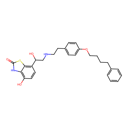 4-hydroxy-7-(1-hydroxy-2-{2-[4-(4-phenyl-butoxy)-phenyl]-ethylamino }-ethyl)-3H-benzothiazol-2-one structure