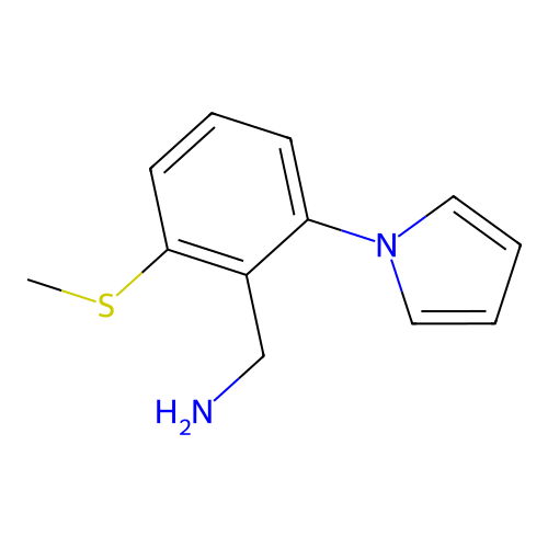 [2-(methylsulfanyl)-6-(1H-pyrrol-1-yl)phenyl]methanamine structure