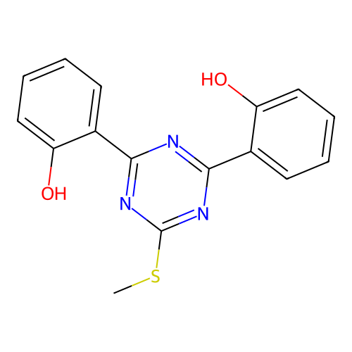 Phenol, 2,2'-[6-(methylthio)-1,3,5-triazine-2,4-diyl]bis- structure