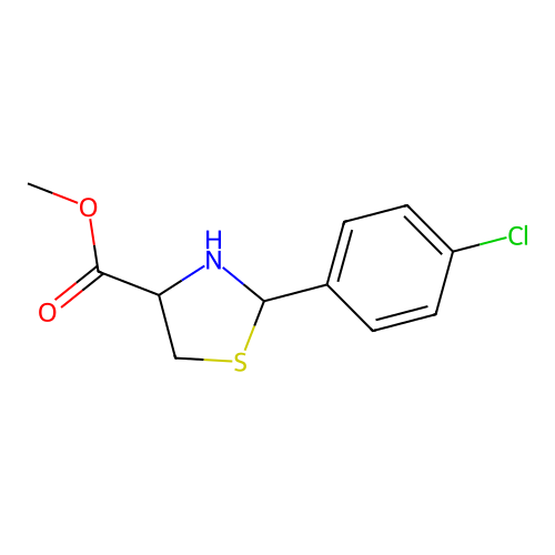 Methyl 2-(4-chlorophenyl)-1,3-thiazolane-4-carboxylate structure