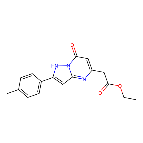 (7-Hydroxy-2-p-tolyl-pyrazolo[1,5-a]pyrimidin-5-yl)-acetic acid ethyl ester structure