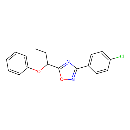 3-(4-Chlorophenyl)-5-(1-phenoxypropyl)-1,2,4-oxadiazole structure