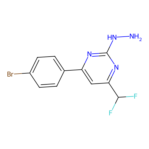 4-(4-Bromophenyl)-6-(difluoromethyl)-2-hydrazinopyrimidine structure