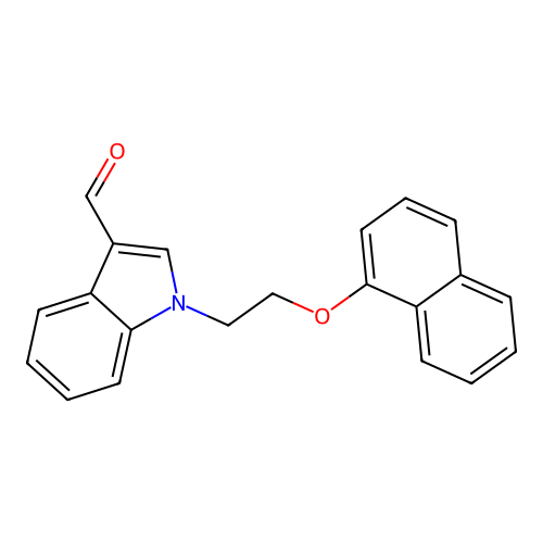1-[2-(naphthalen-1-yloxy)ethyl]-1H-indole-3-carbaldehyde structure