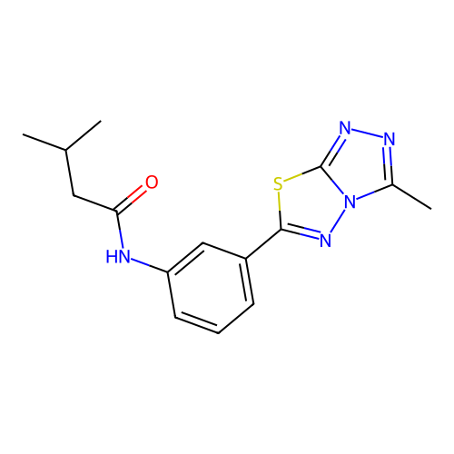 3-methyl-N-[3-(3-methyl[1,2,4]triazolo[3,4-b][1,3,4]thiadiazol-6-yl)phenyl]butanamide structure