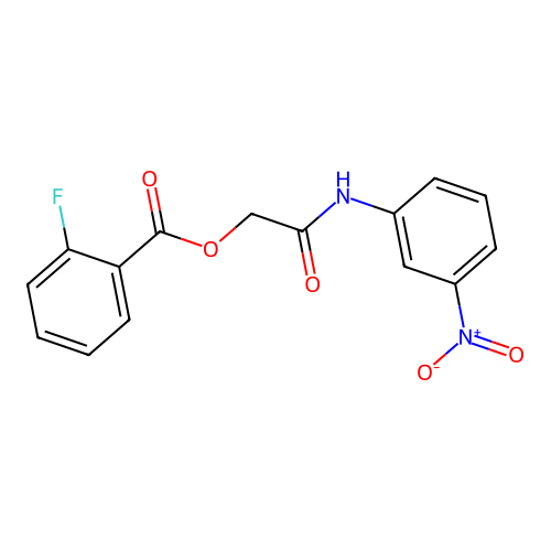 2-[(3-Nitrophenyl)amino]-2-oxoethyl 2-fluorobenzoate structure
