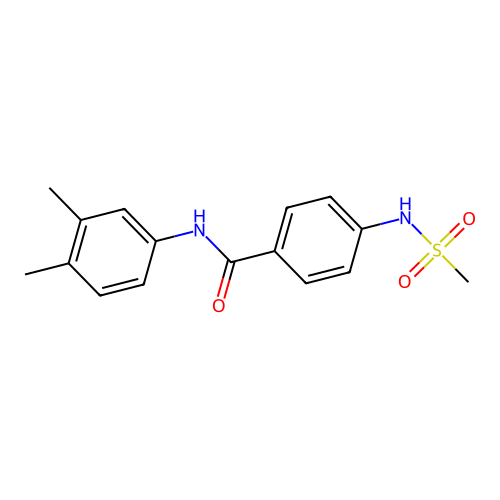 N-(3,4-dimethylphenyl)-4-(methanesulfonamido)benzamide structure
