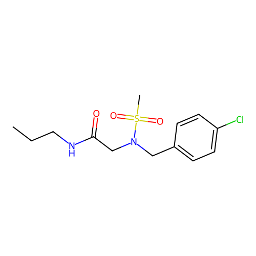 2-(N-(4-chlorobenzyl)methylsulfonamido)-N-propylacetamide structure