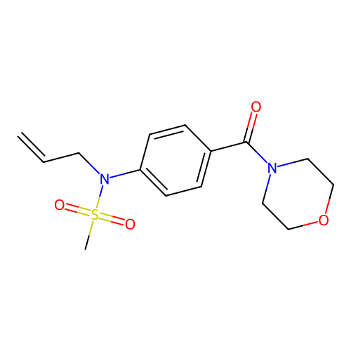 N-[4-(morpholine-4-carbonyl)phenyl]-N-prop-2-enylmethanesulfonamide structure