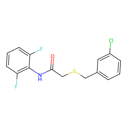 2-[[(3-Chlorophenyl)methyl]thio]-N-(2,6-difluorophenyl)acetamide structure