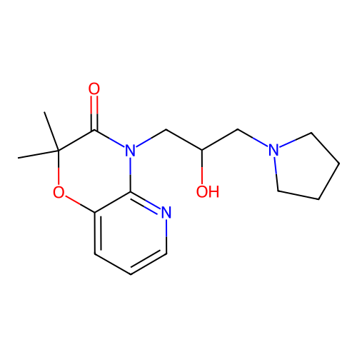 2,2-Dimethyl-4-(2-hydroxy-3-(1-pyrrolidinyl)propyl)-2H-pyrido(3,2-b)-1,4-oxazin-3(4H)-one structure