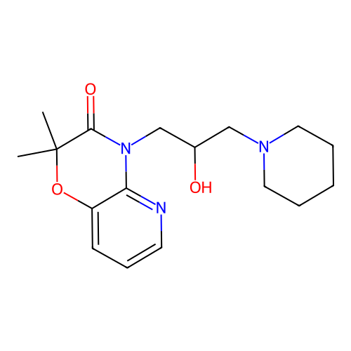 2,2-Dimethyl-4-(2-hydroxy-3-(1-piperidinyl)propyl)-2H-pyrido(3,2-b)-1,4-oxazin-3(4H)-one structure