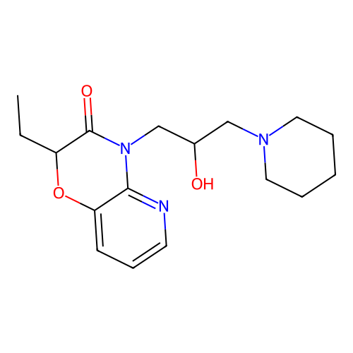 2-Ethyl-4-(2-hydroxy-3-(1-piperidinyl)propyl)-2H-pyrido(3,2-b)-1,4-oxazin-3(4H)-one structure