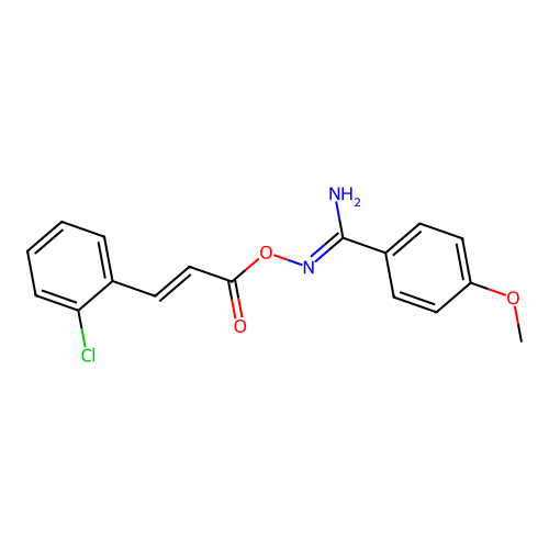 [[Amino-(4-methoxyphenyl)methylidene]amino] 3-(2-chlorophenyl)prop-2-enoate structure